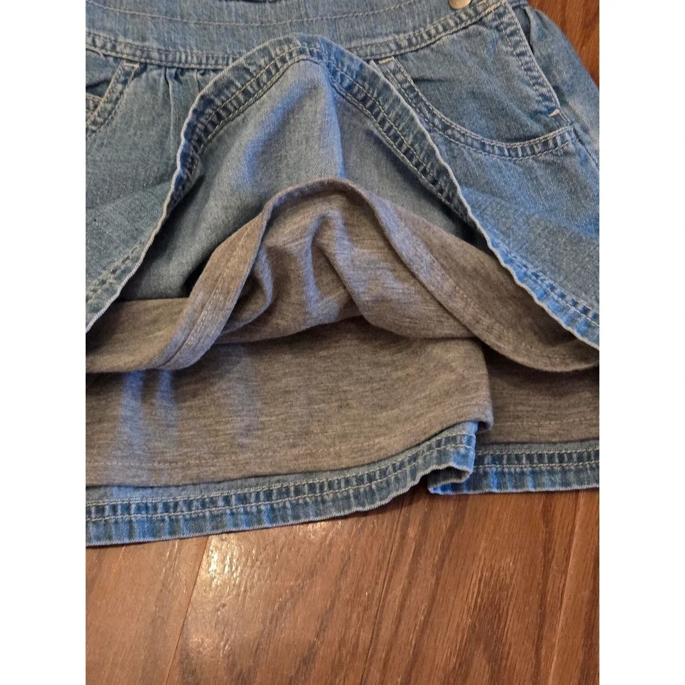 Baby GAP Denim Jumper Dress Blue Overall Skirt Jersey Lined 12-18 Months